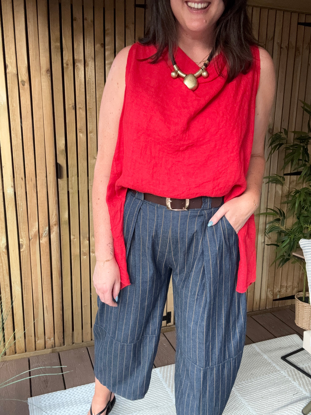 Linen Tunic - Red