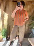 Cotton Barrel Leg Trousers