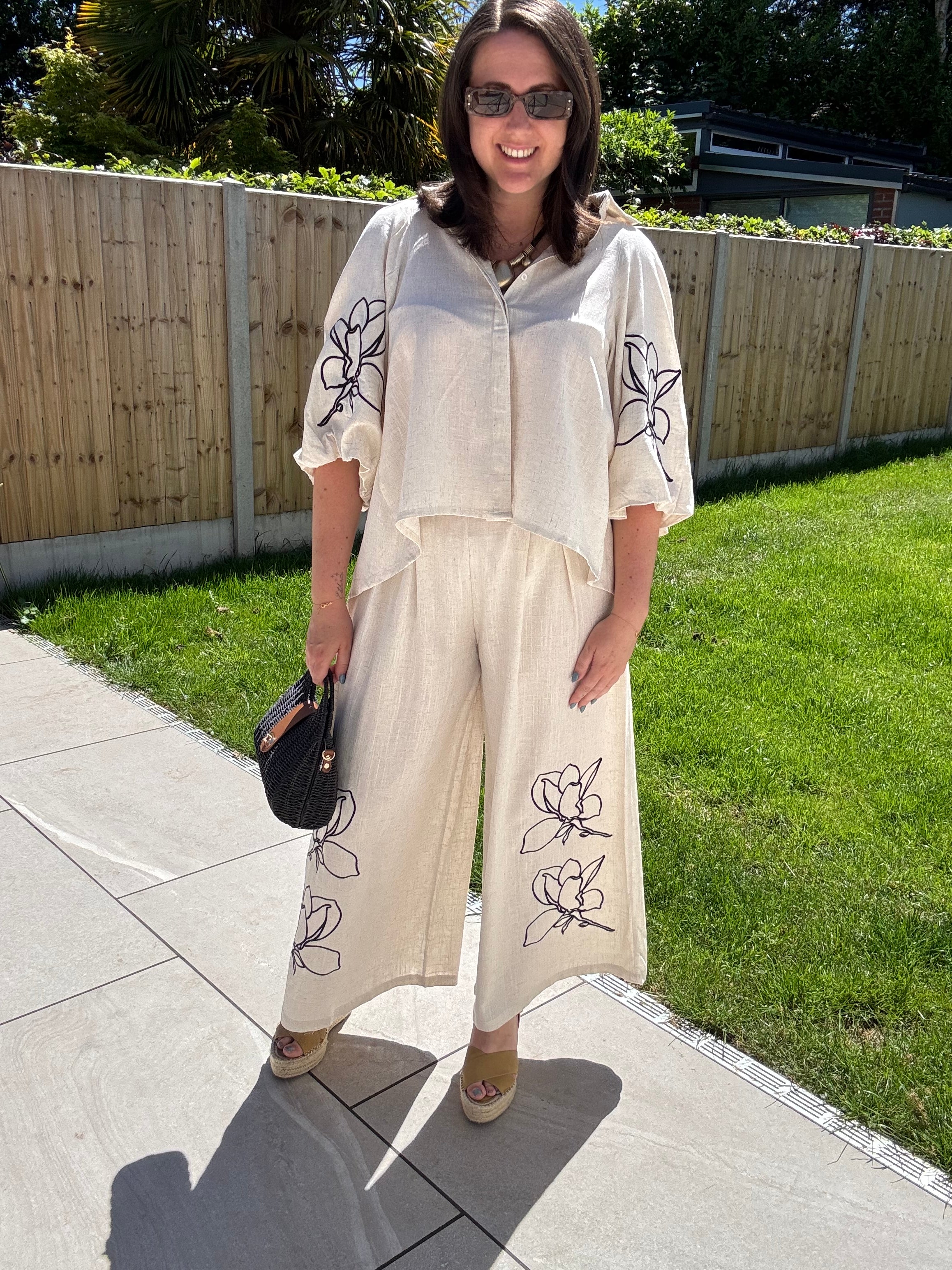 Tuscany Embroidered Co-Ord Shirt