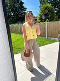 Wide Leg Gauze Linen Trouser