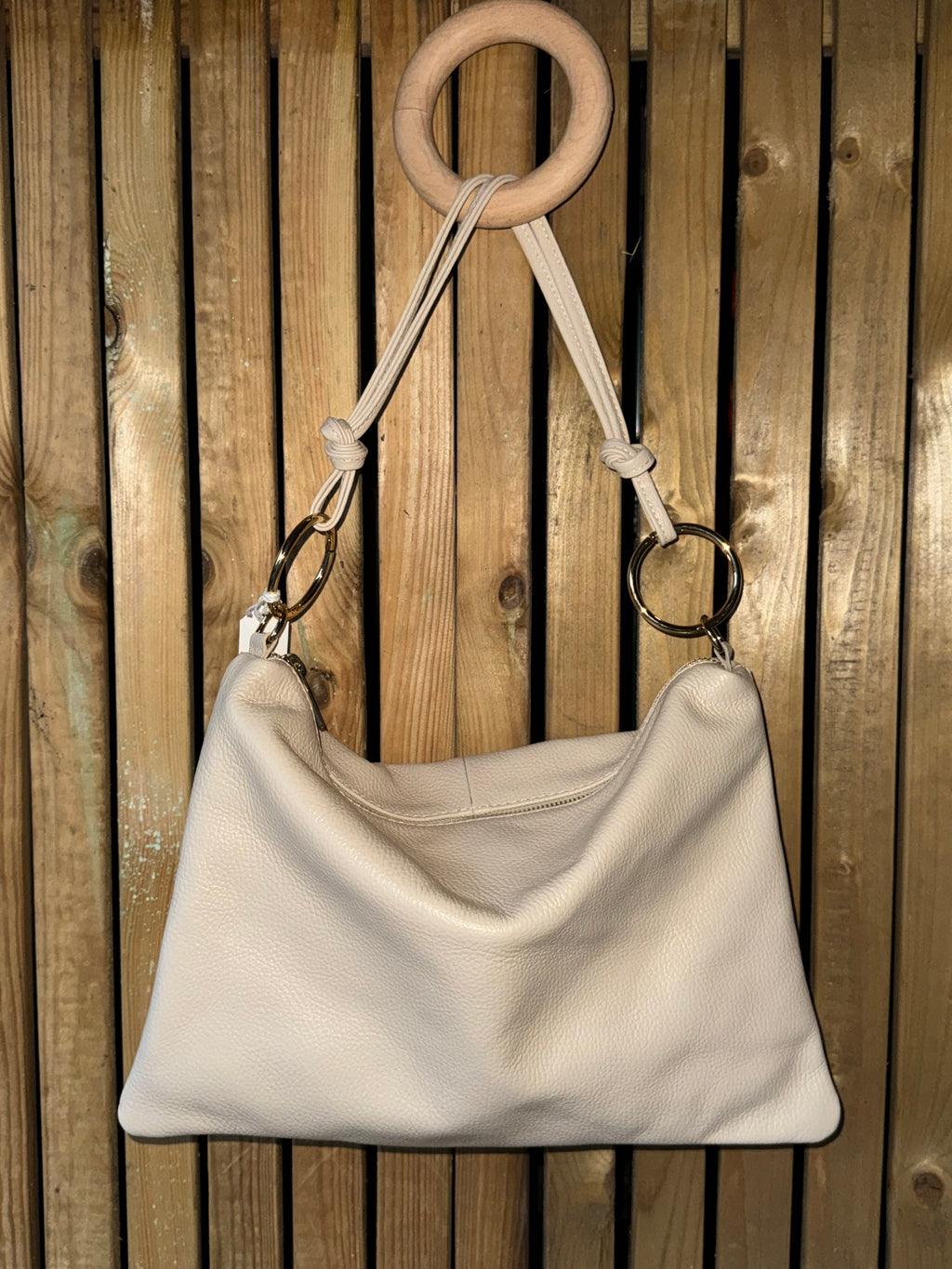 Slouch Leather Ring Detail Bag