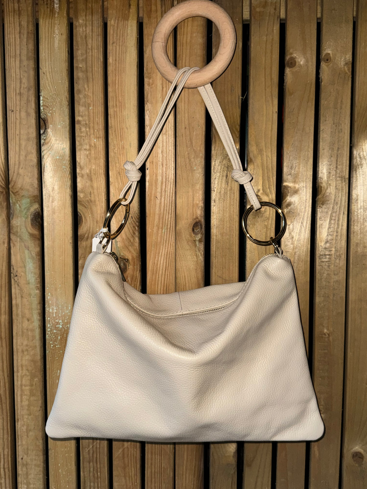 Slouch Leather Ring Detail Bag