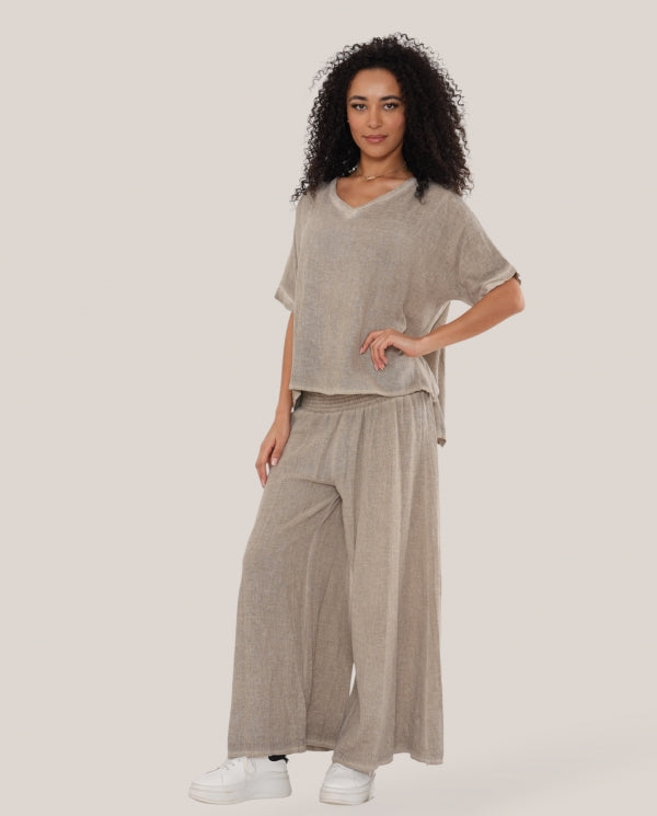 Capri Wide-Leg Linen Trousers