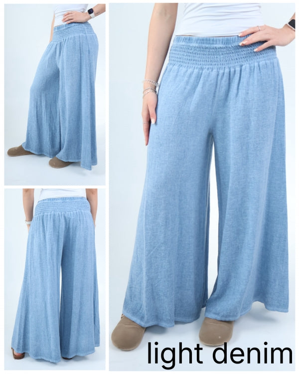 Capri Wide-Leg Linen Trousers
