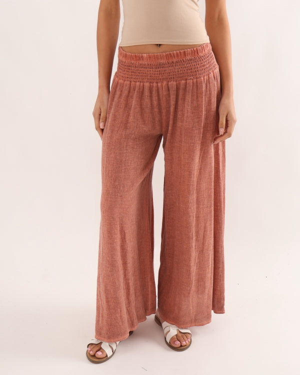 Capri Wide-Leg Linen Trousers
