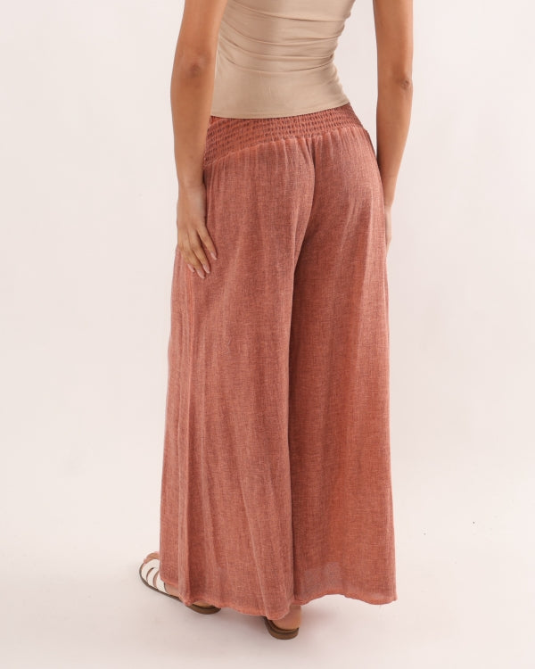 Capri Wide-Leg Linen Trousers