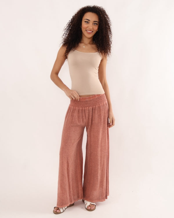Capri Wide-Leg Linen Trousers