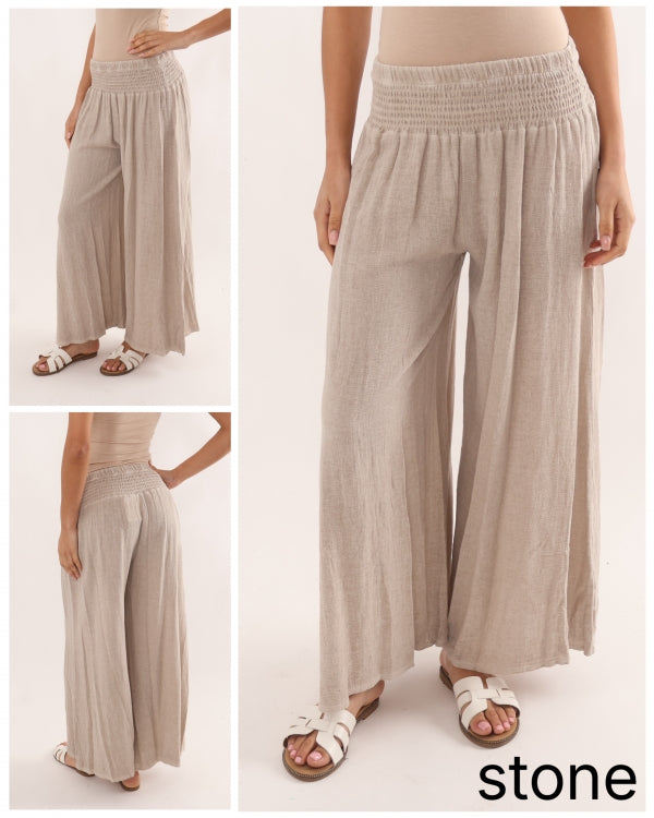 Capri Wide-Leg Linen Trousers