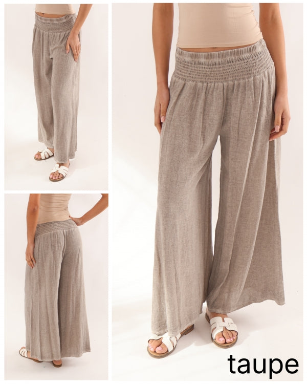 Capri Wide-Leg Linen Trousers