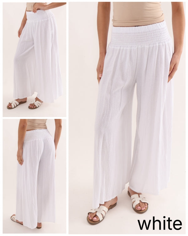 Capri Wide-Leg Linen Trousers
