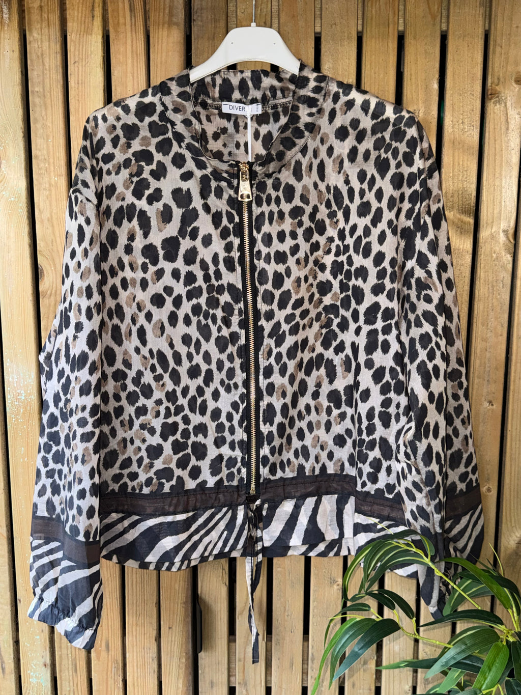 Sheer Layering Jacket - Dark Leopard Print