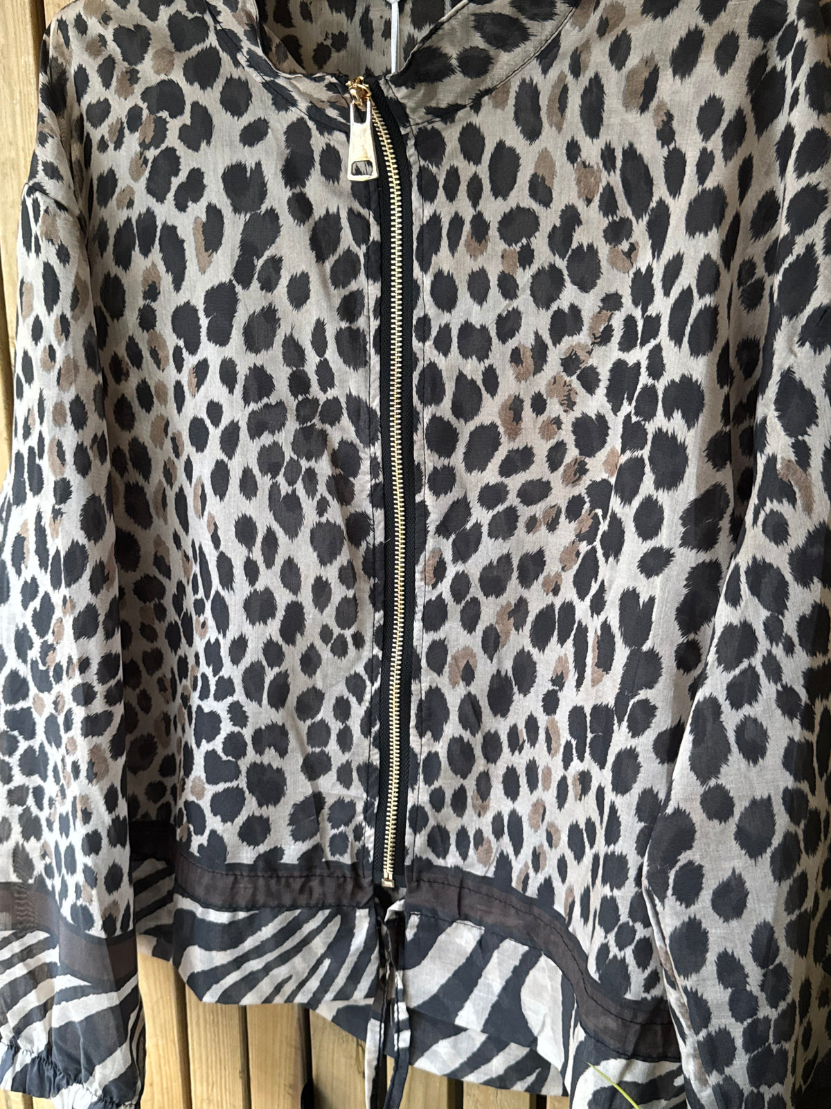 Sheer Layering Jacket - Dark Leopard Print