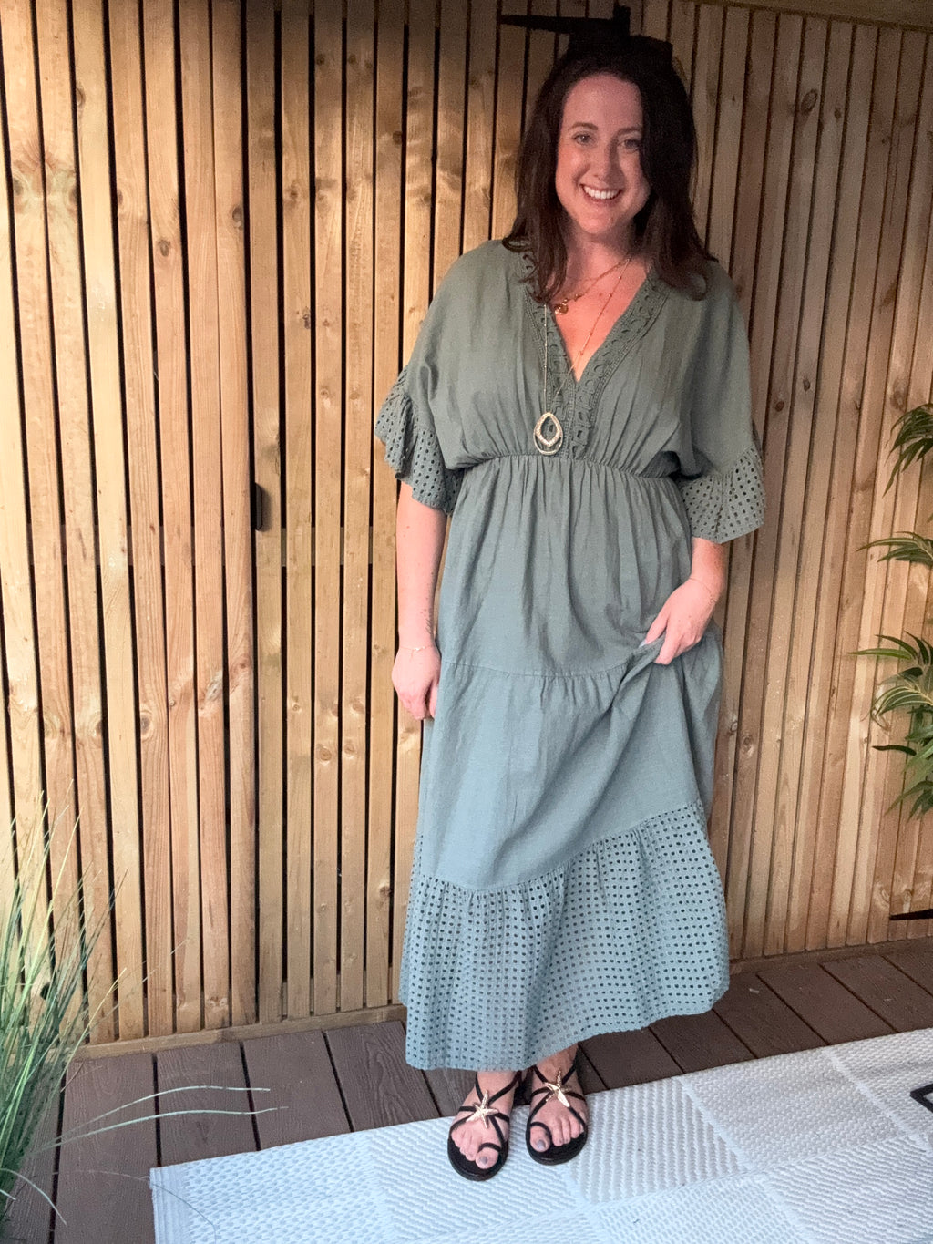Tiered Linen Maxi Dress