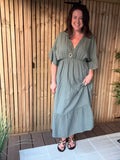 Tiered Linen Maxi Dress