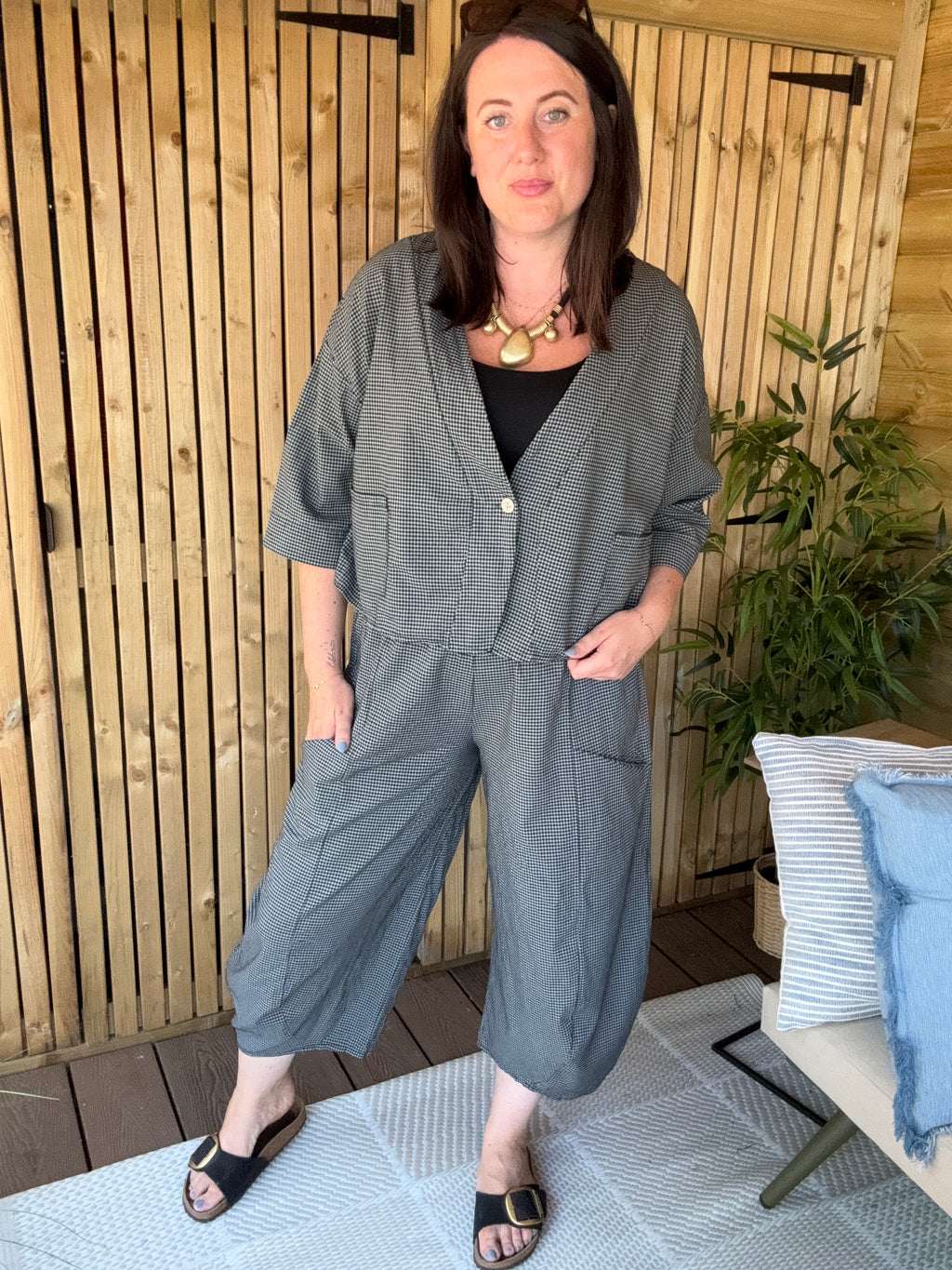 Gingham Co Ord - Black