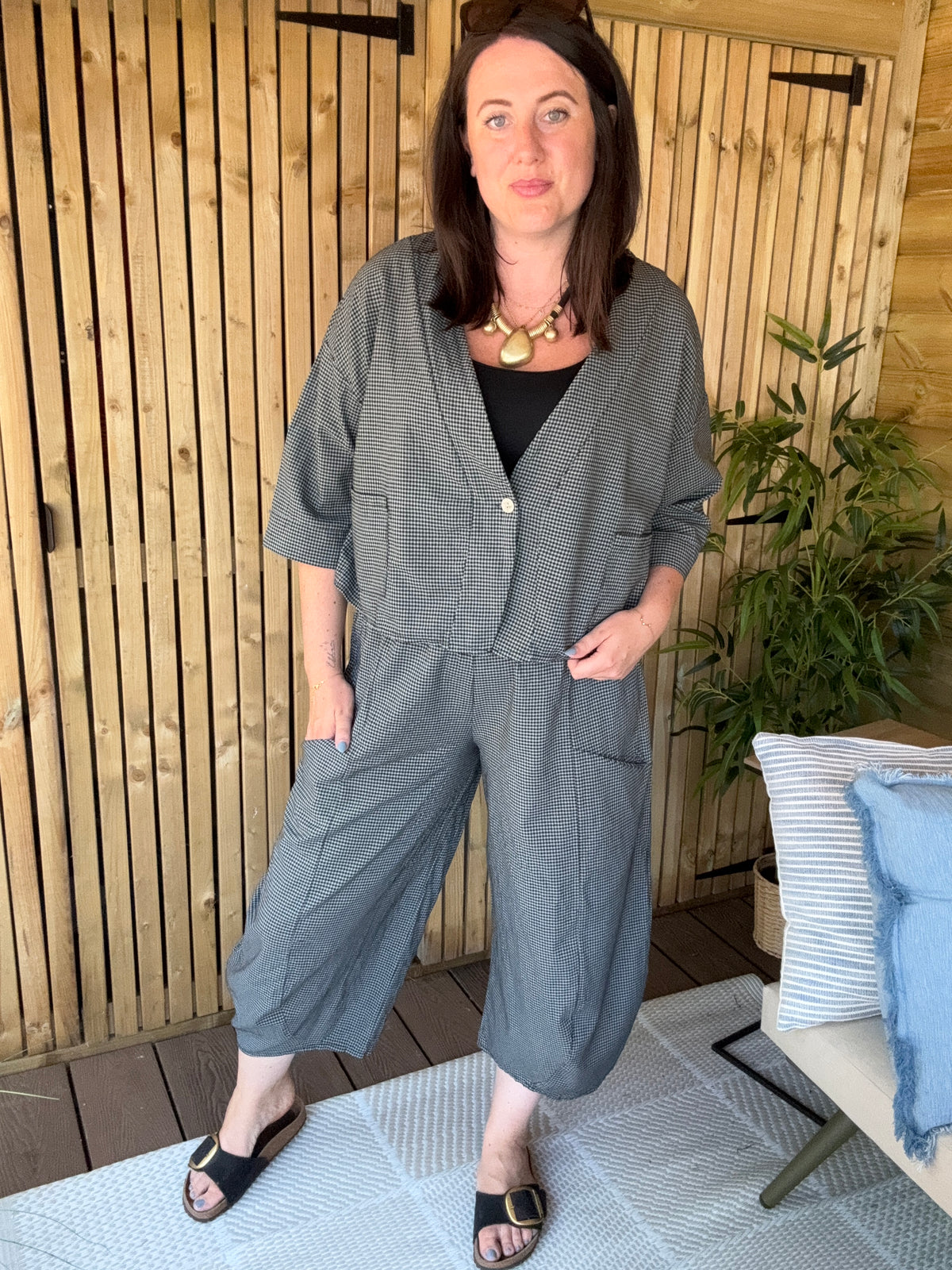 Gingham Co Ord - Black