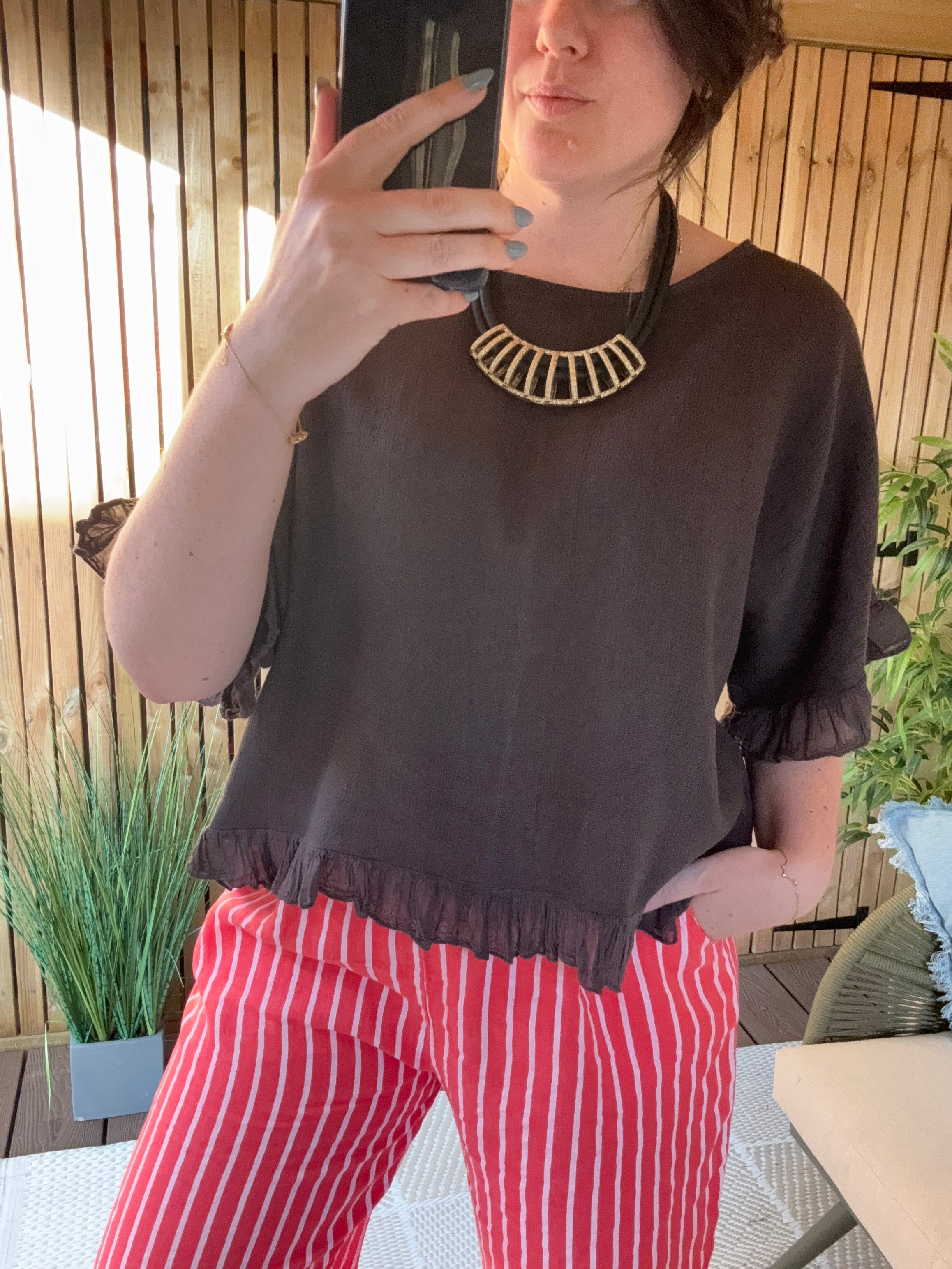 Frill Linen Top