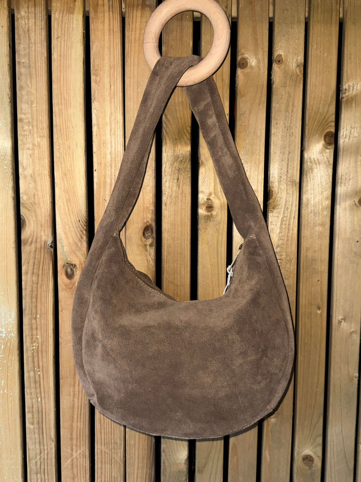 Soft Suede Moon Handbag