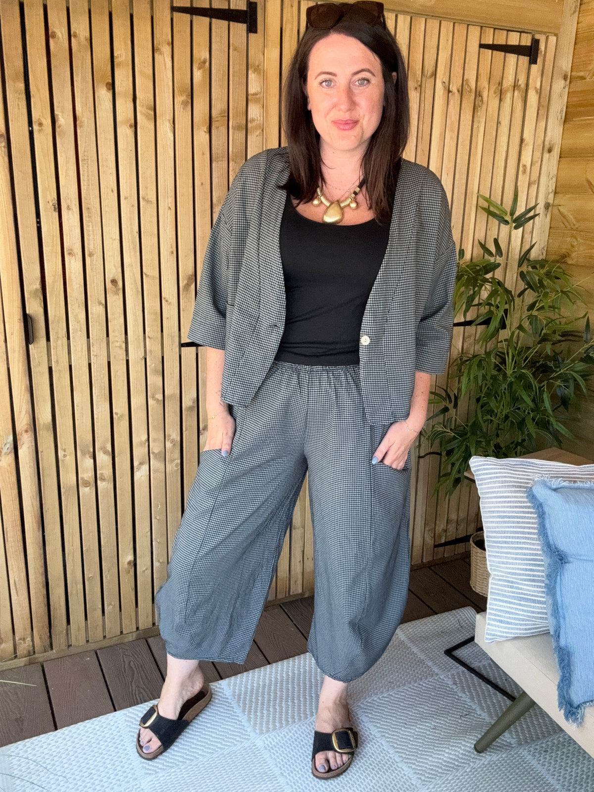 Gingham Co Ord - Black