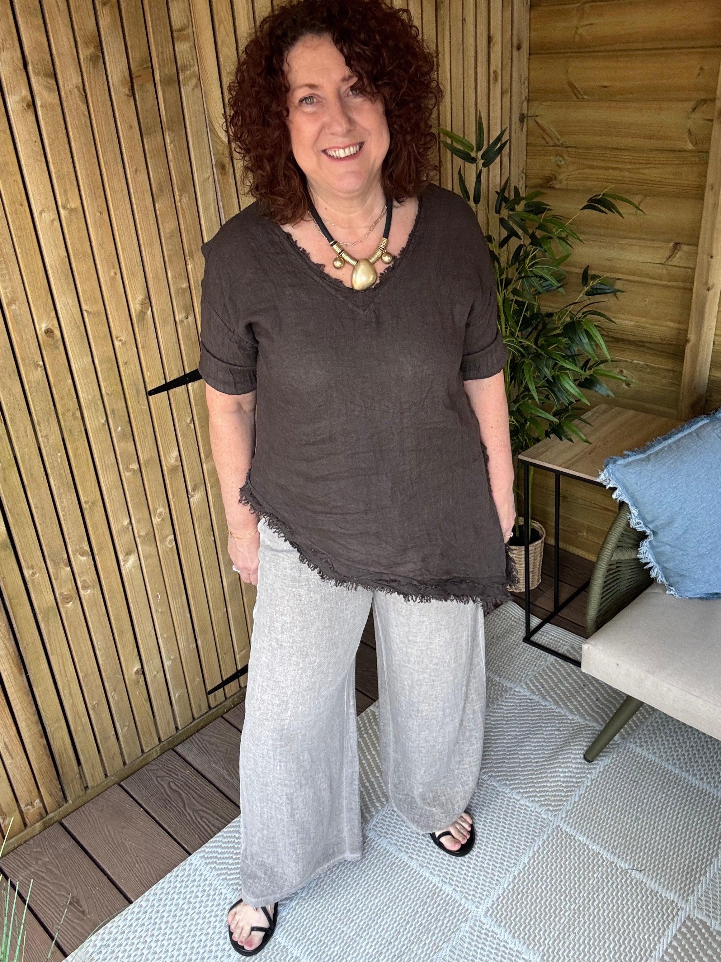 Asymmetrical Linen Top
