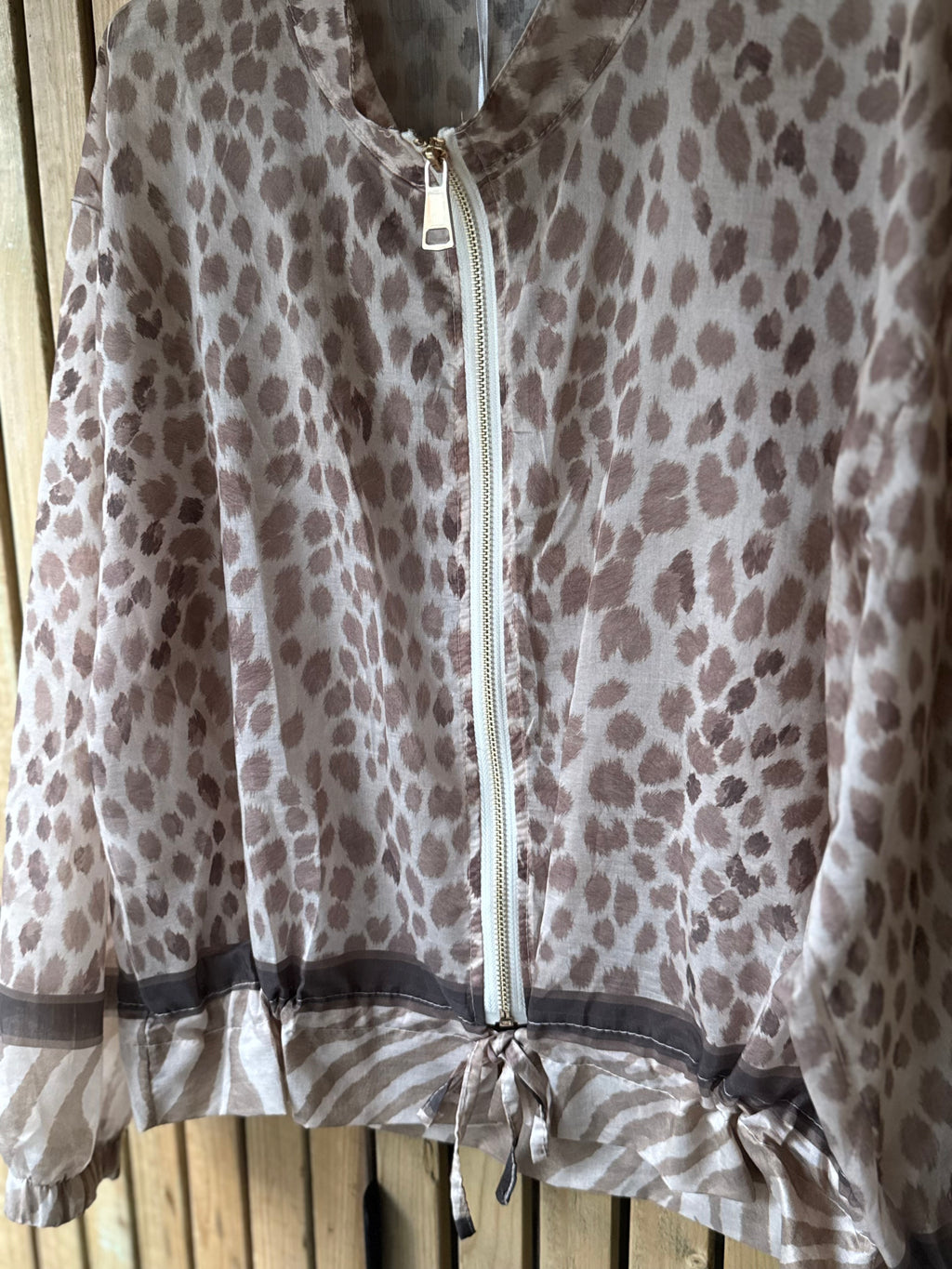 Sheer Layering Jacket - Light Leopard Print