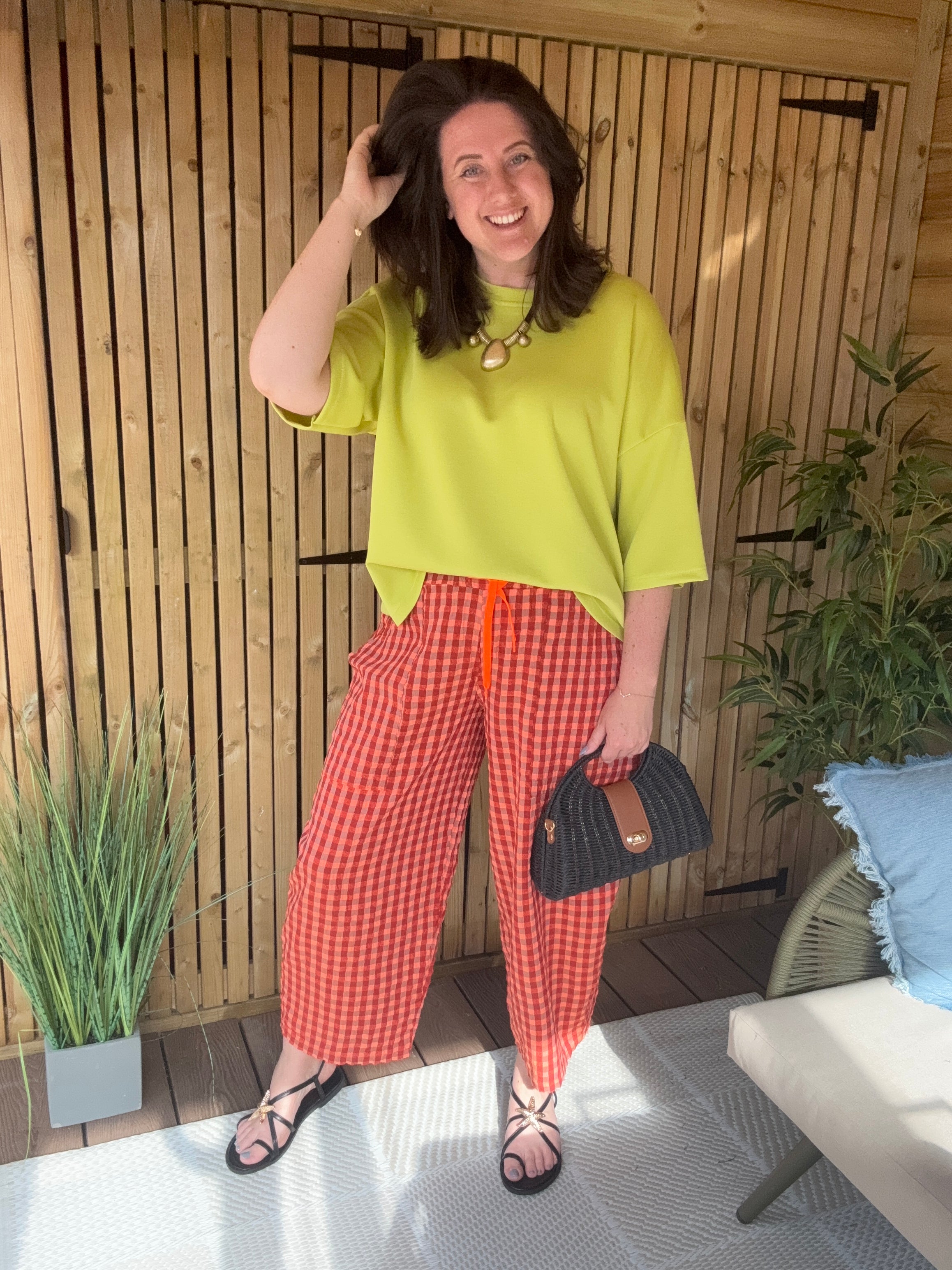 Gingham Relaxed Trouser