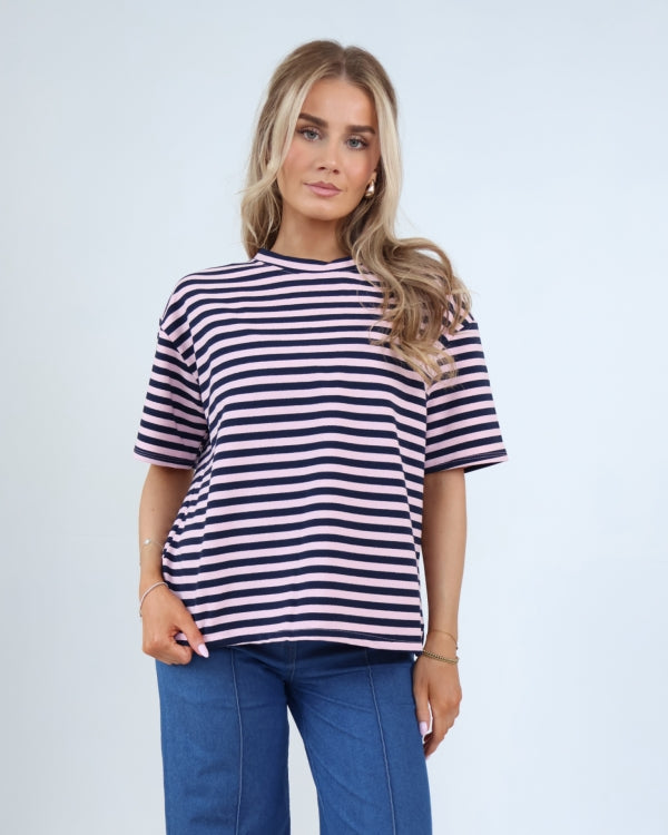 Monaco Stripe Twist Back Tee