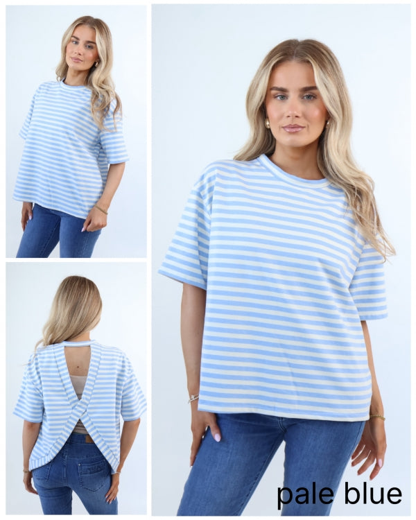 Monaco Stripe Twist Back Tee