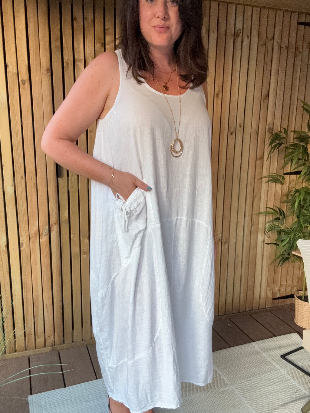 One Pocket Linen Dress