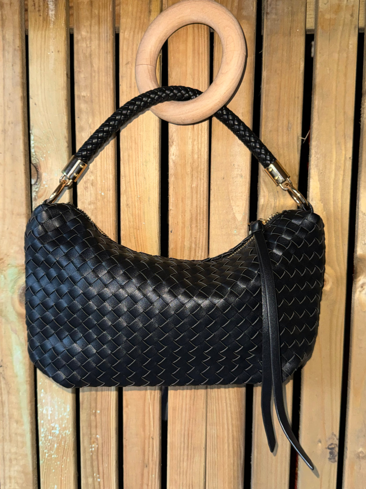 Bag - Woven Leather and Braided Handle