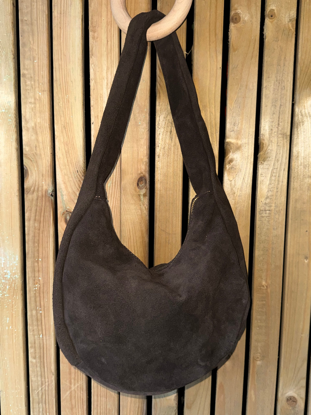 Soft Suede Moon Handbag
