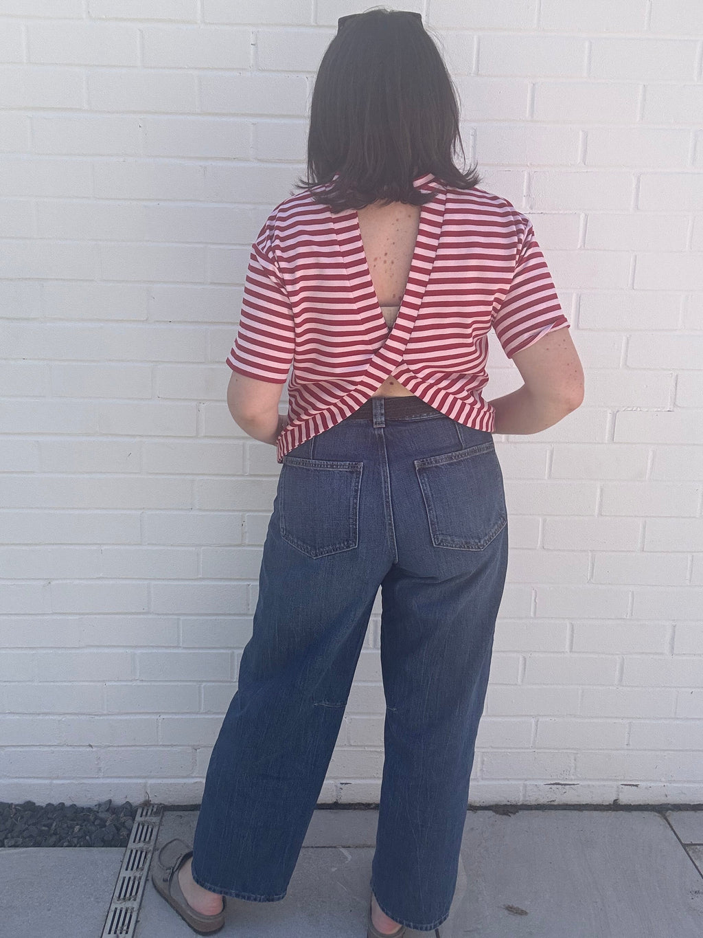 Monaco Stripe Twist Back Tee