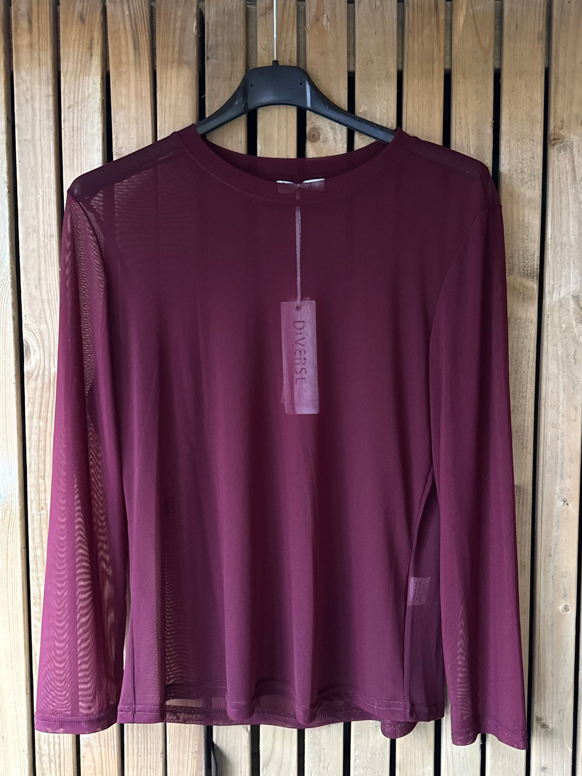 Mesh Layering Top - Wine