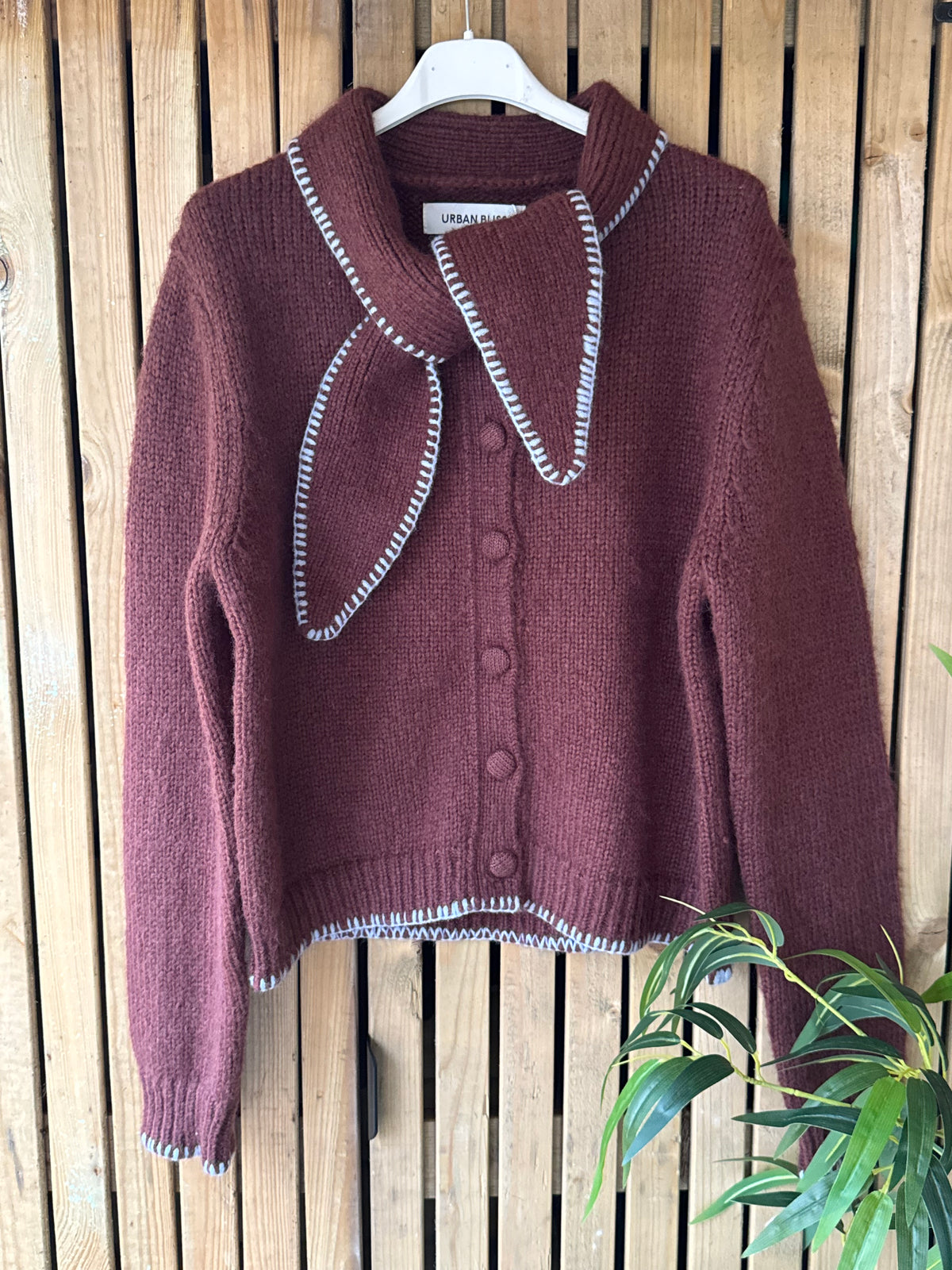 Contrast Scarf Detail Cardigan