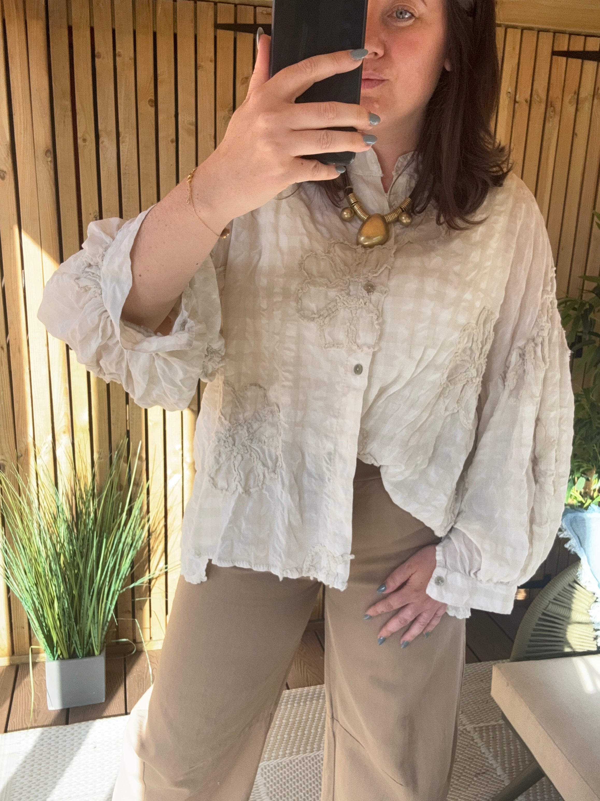 Raw Edge Floral Shirt