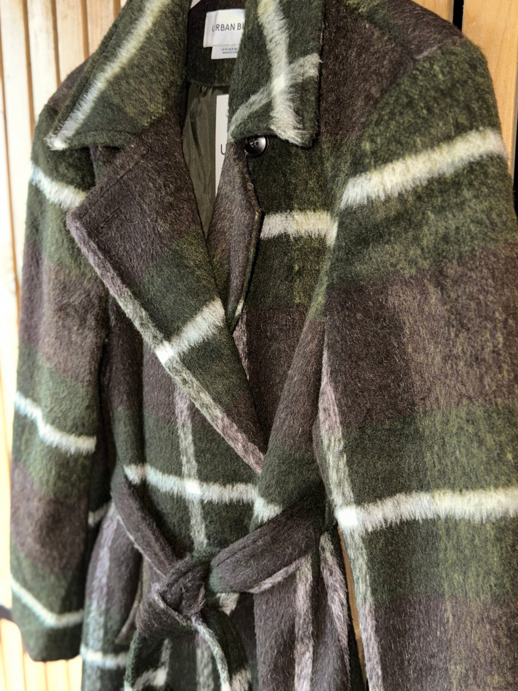 Belted Check Blanket Coat