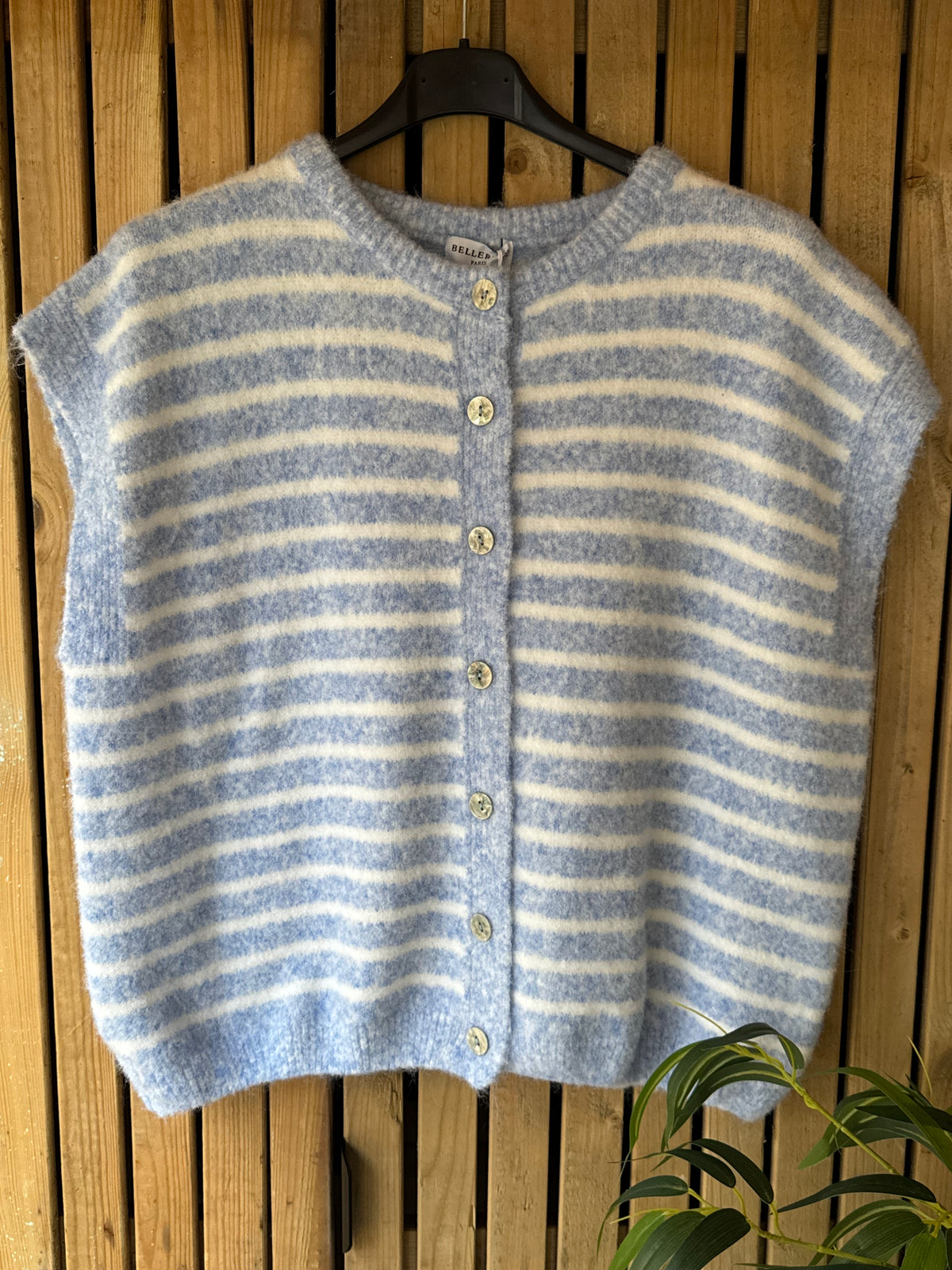 Baby Alpaca Stripe Tank Top - Icy Blue