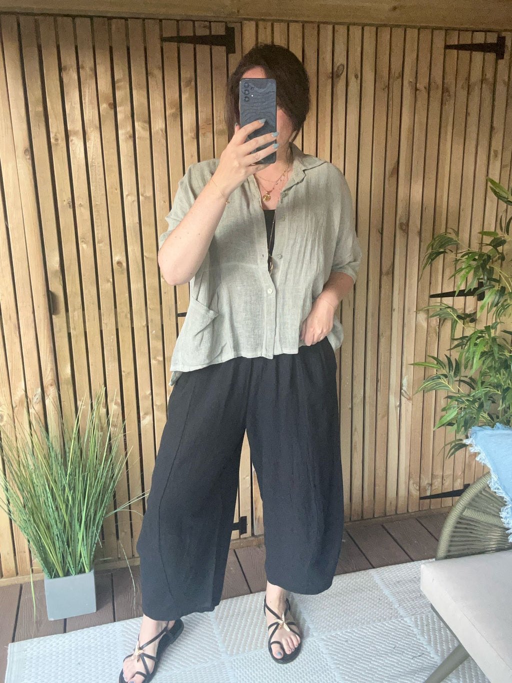 Gauze Linen Single Pocket Shirt
