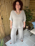 Freyed Edge Gauze Linen Top