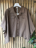 Denim Cape Jacket - Camel