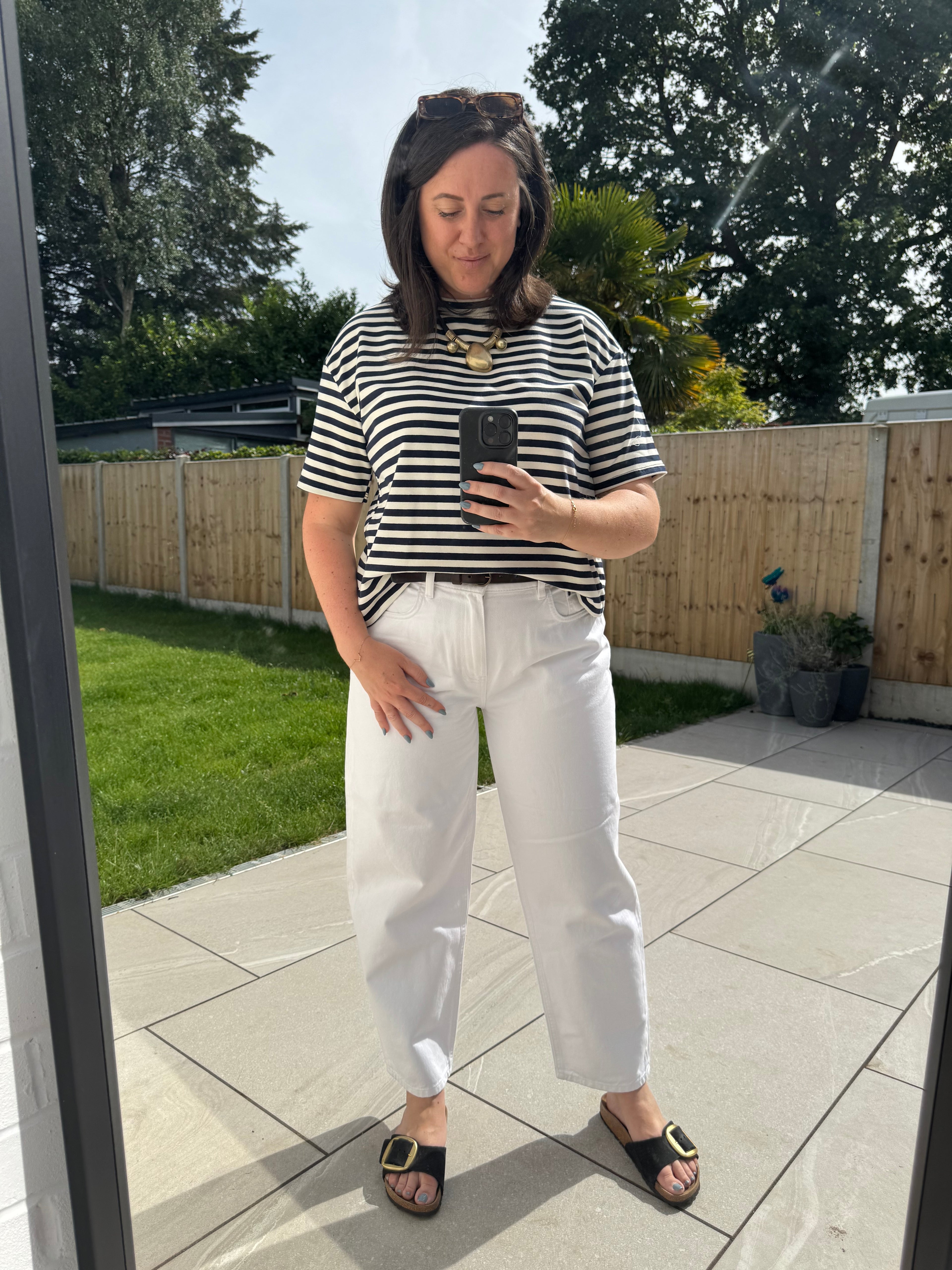 Monaco Stripe Twist Back Tee