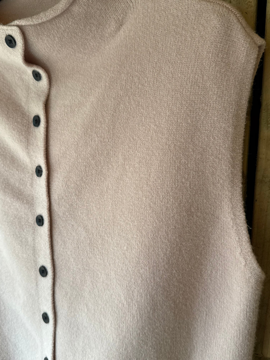 Button Down Soft Knit Tank Top - Dusty Pink
