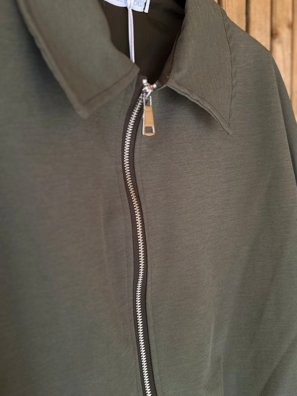 Collared Bomber Jacket - Khaki
