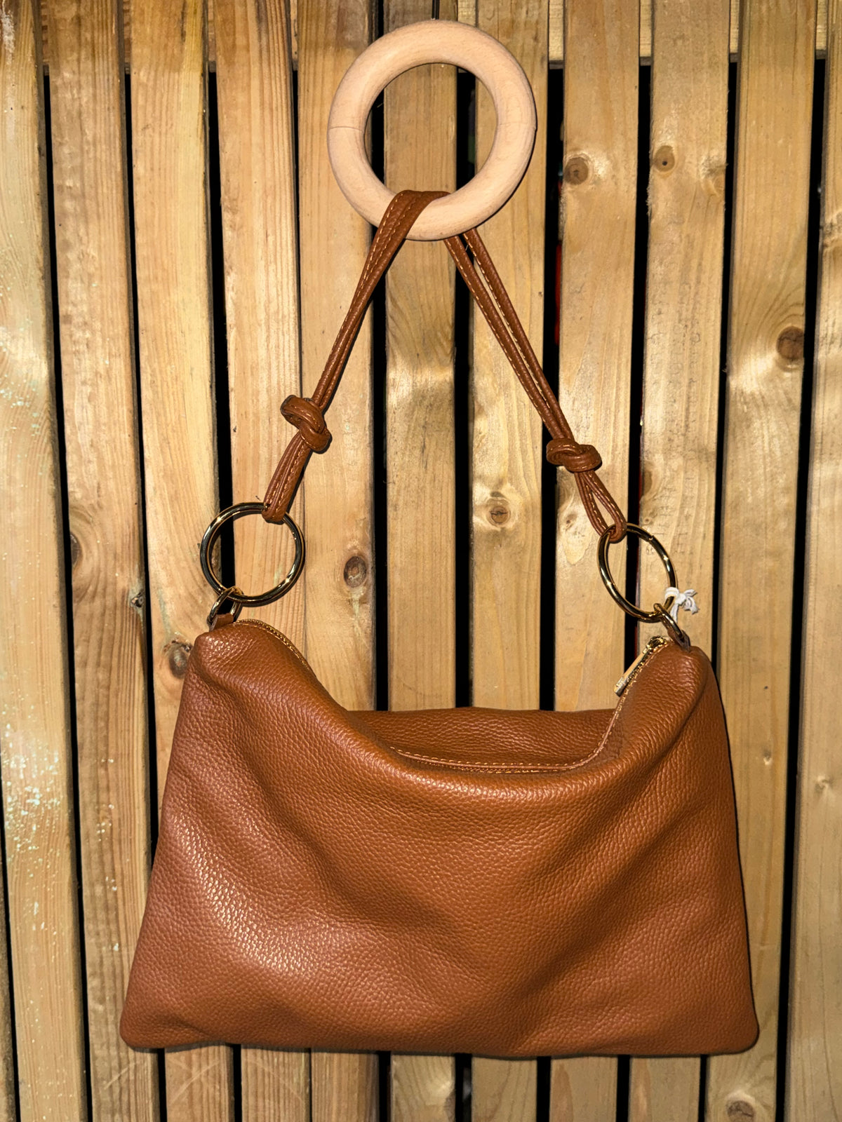 Slouch Leather Ring Detail Bag