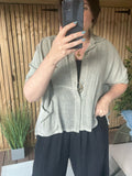 Gauze Linen Single Pocket Shirt