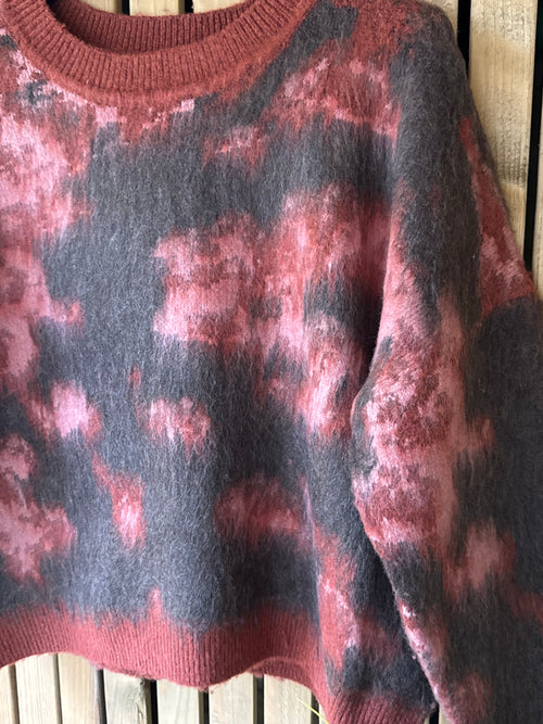 Abstract Print Jumper - Rust