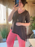 Asymmetrical Linen Top