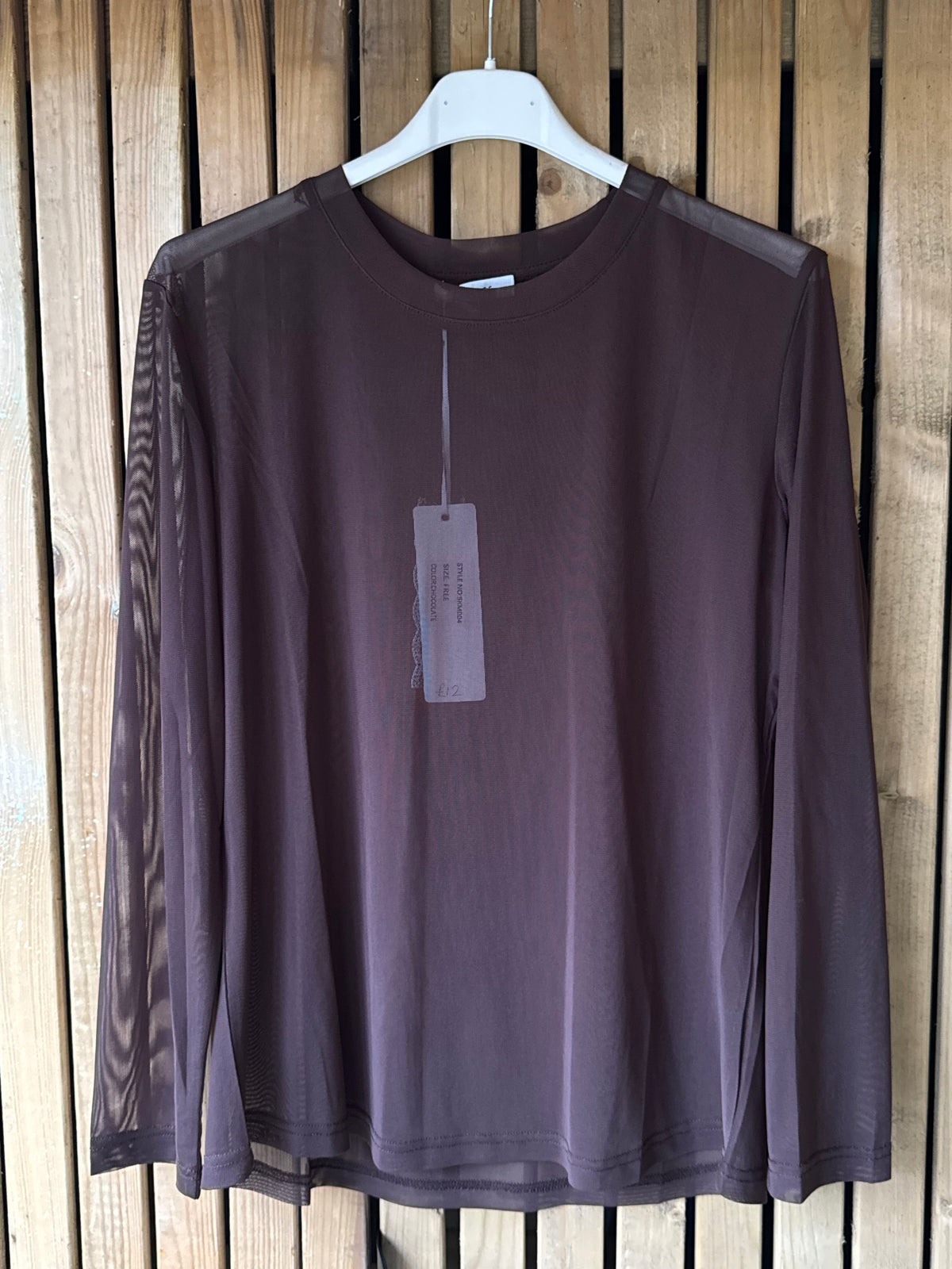 Mesh Layering Top - Chocolate