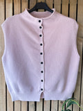 Button Down Soft Knit Tank Top - Dusty Pink