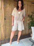 One Button Gauze Linen Top